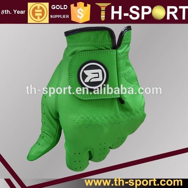 Left Handed Green Cabretta Leather Multi Colored Golf Gloves
