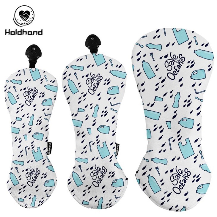 Leather Golf Headcover Print Pattern Classic Driver & Putter Cover
