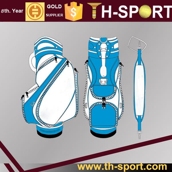 Customized Logo and Pattern High Quality Leather Golf Staff Bag OEM