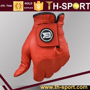 Orange Custom Cheap Cabretta Leather Golf Gloves