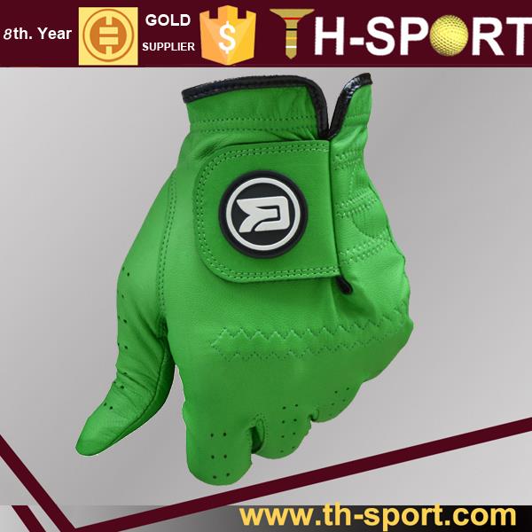 Left Handed Green Cabretta Leather Multi Colored Golf Gloves