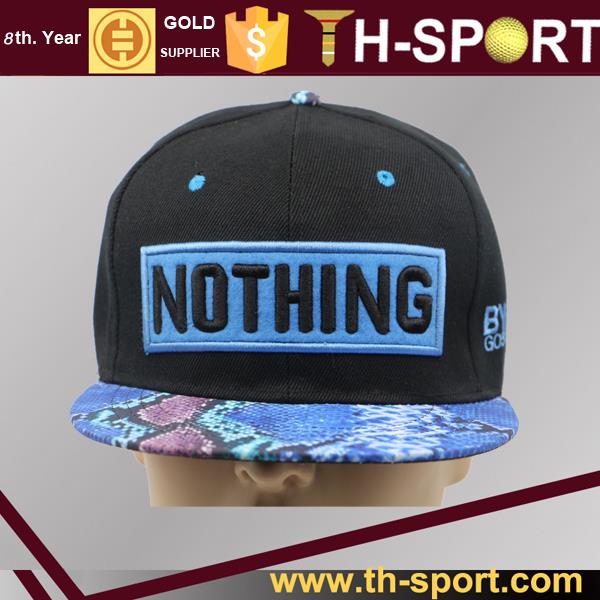 Snakeskin Black Snapback Cap Hat For Men Baseball Cap
