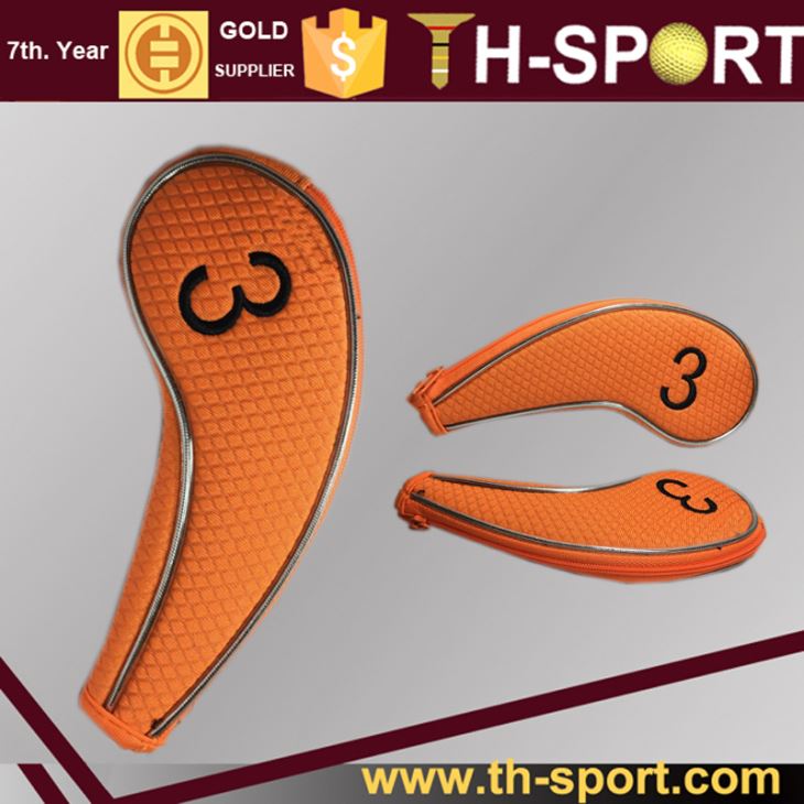 Golf Hybrid Club Iron Head Covers With Zipper Long Neck