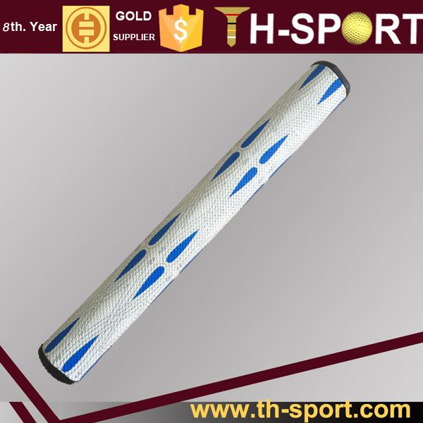 Blue White Breathable PU Leather 0.58 Round Golf Putter Grip