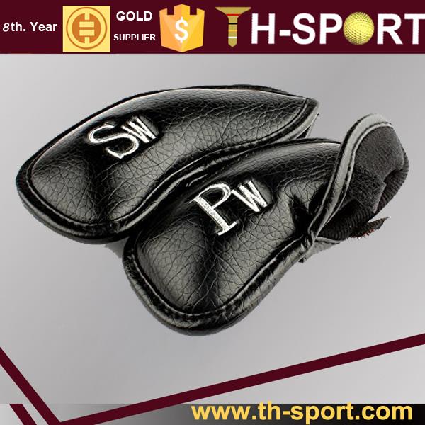 10pcs/set Black Synthetic Leather GOlf Iron Headcover