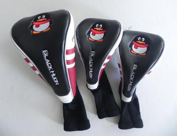 3pcs Red & Black Golf Club Wood Driver Headcovers Head Covers # 1, 3, 5 Set