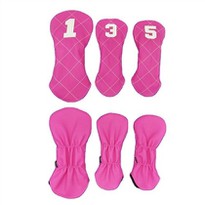 Premium Pink PU Golf Wood Headcovers