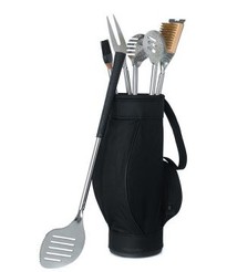 5pcs Stainless Steel BBQ Accessories Golf BBQ Tools Set With Golf Bag
