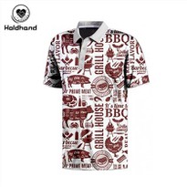 BBQ Elements Printed Pattern Golf Polo