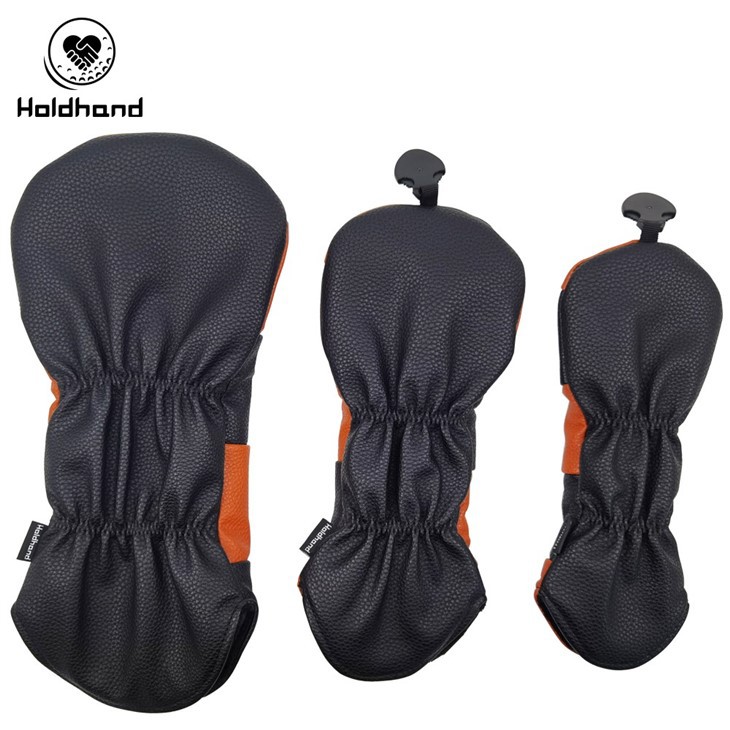 Black And Orange Plaid Design Water-repellent Golf Club Head Covers Fit All Brand