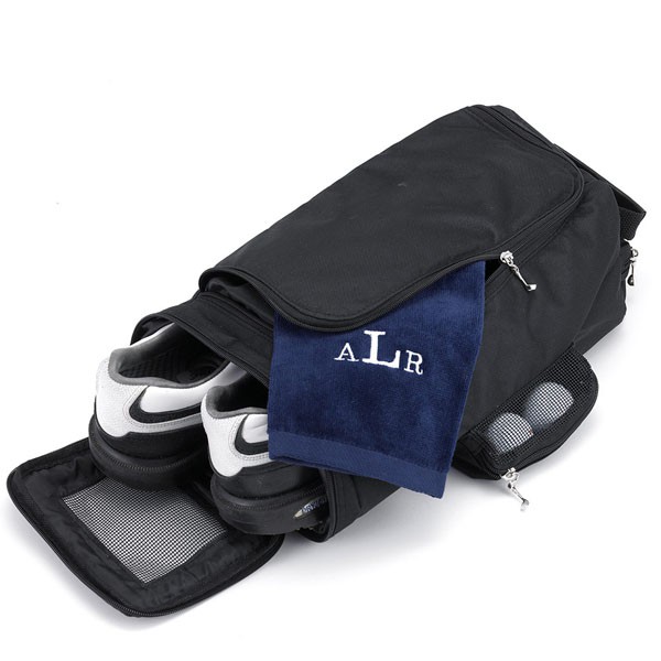 Black Personalized Golf Shoe Bag