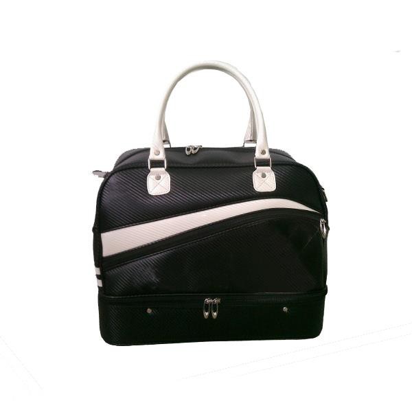 Black PU Leather Golf Boston Bag