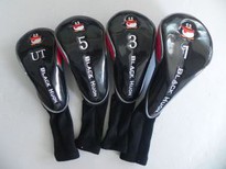 Black Universal Club Headcovers - Full Set Of 3 (Dr,Fw,Hy)