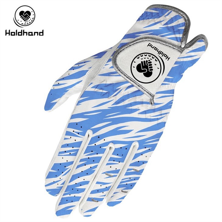 Blue Color Fashion Printing Design Golf Men's Weather Spann Premium Synthetic Golf Glove