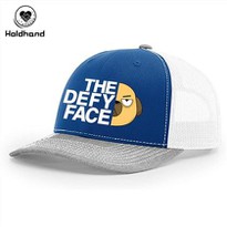 Blue Panel Truck Hat White Letter Puppy Print Golf Hat