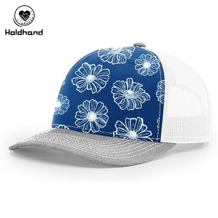 Blue Tie-dye Daisy Print Hat Golf Hat Truck Hat