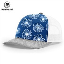 Blue Tie-dye Daisy Print Hat Golf Hat Truck Hat