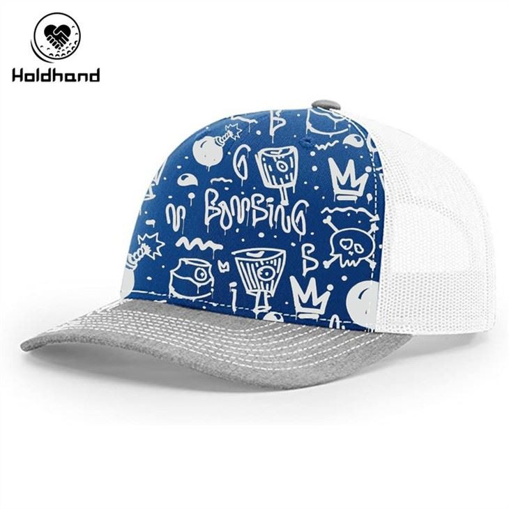 Blue Tie-dye Daisy Print Hat Golf Hat Truck Hat
