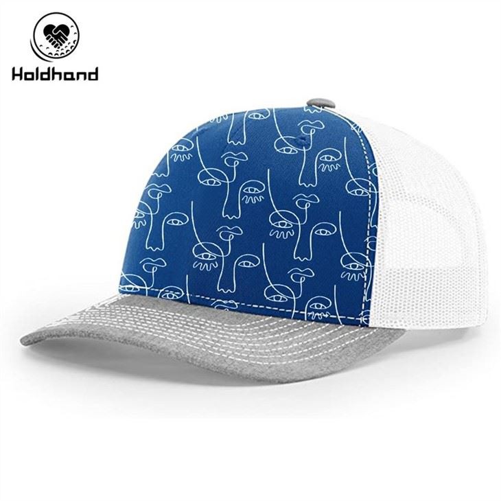 Blue Tie-dye Daisy Print Hat Golf Hat Truck Hat