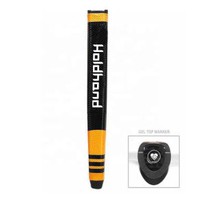 Branded Custom Made Black & Yellow Pu Leather Putter Grips