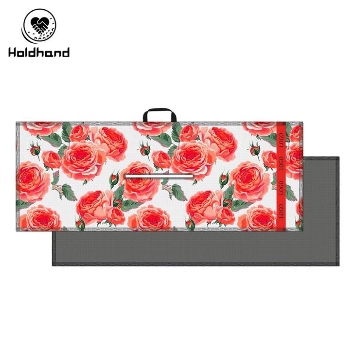 Central Cut Digital Print Sublimation Custom Logo Microfiber Golf Towel