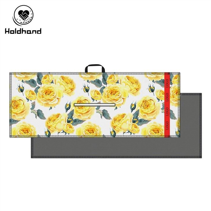 Central Cut Digital Print Sublimation Custom Logo Microfiber Golf Towel