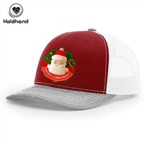 Father Christmas Design Trucker Hat Mesh Baseball Cap Adjustable Snapback Custom