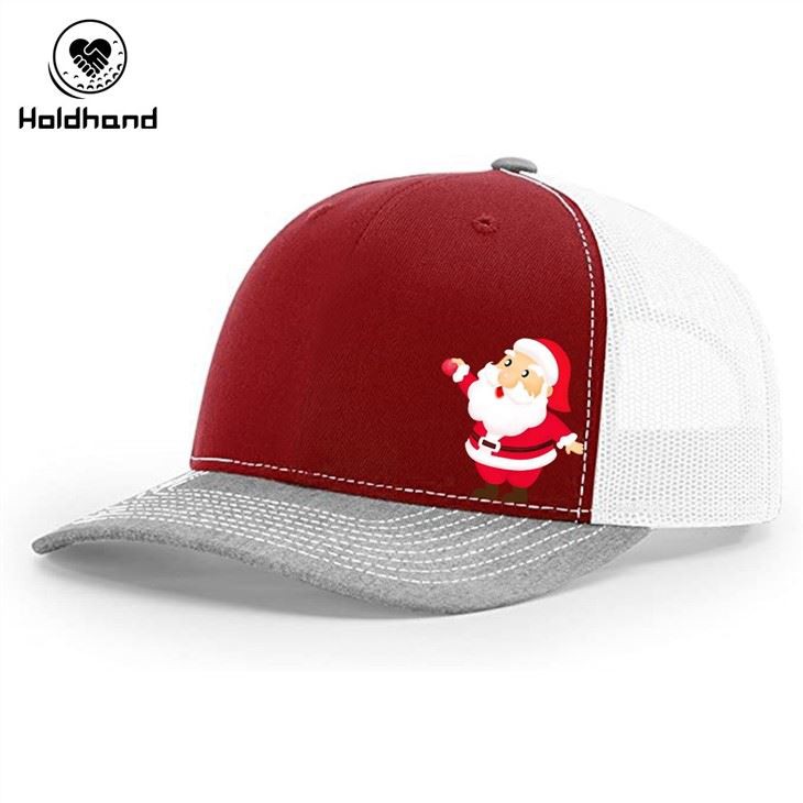 Father Christmas Design Trucker Hat Mesh Baseball Cap Adjustable Snapback Custom