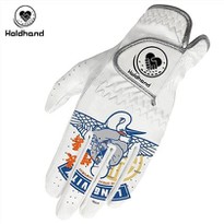 Colorful Custom Golf Gloves Beauty Pattern PU And Cabretta Leather Gloves