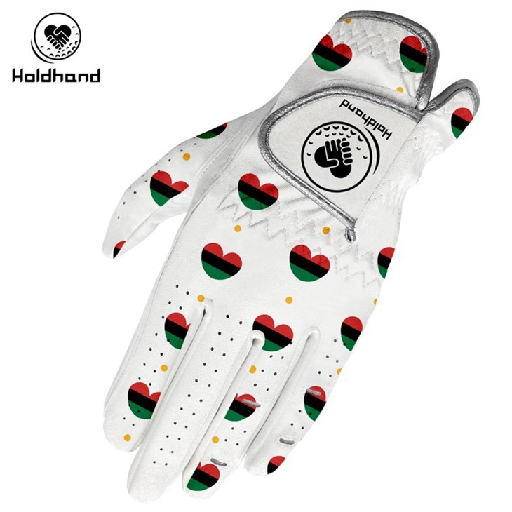 Custom Design Manufacture High Quality PU Leather Woman Fit Printing Golf Gloves