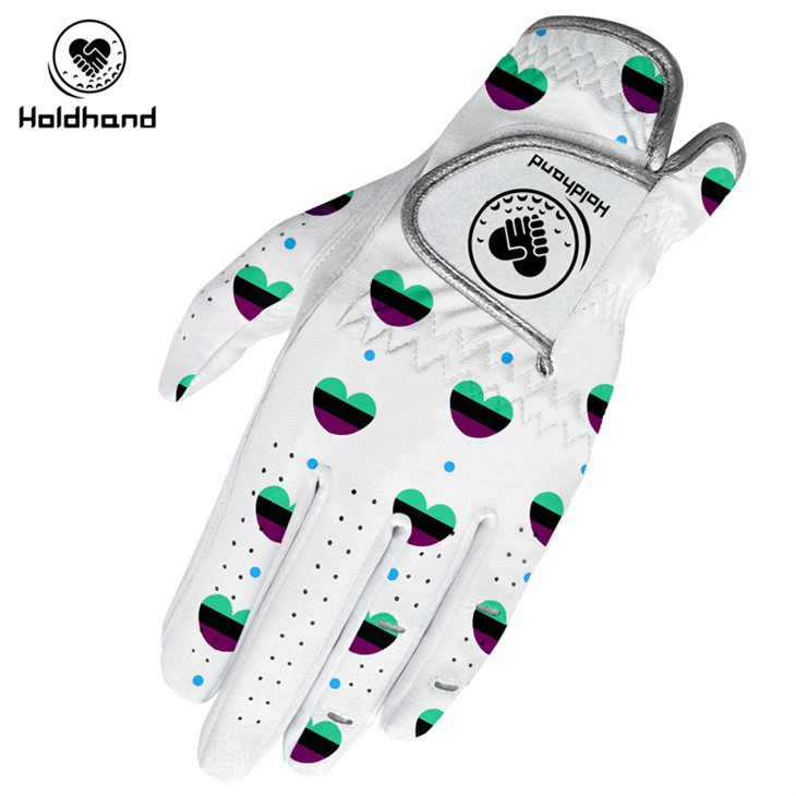 Custom Design Manufacture High Quality PU Leather Woman Fit Printing Golf Gloves