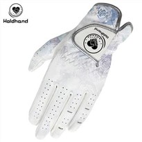 Custom Logo Of Pale Purple Rose Printed Sheepskin Mixed With PU Leather Gloves