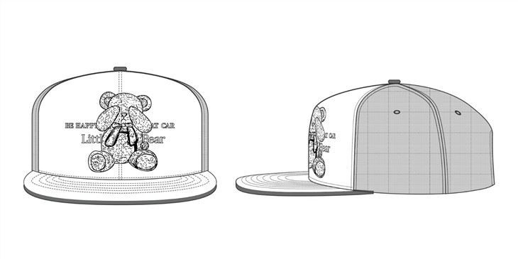 Custom Panel Hat Waterproof Hat Fashion Rope End Bill Golf Snapback Cap
