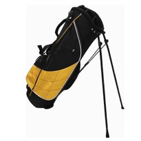 Custom Personalized Black & Yellow Golf Stand Bag Shrinkable Leg Lightly