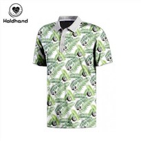 Emerald Green Coconut Print Golf Polo Shirt Cotton Custom