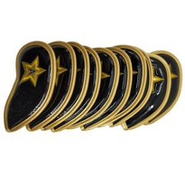 Golf 10pcs /Set (3,4,5,6,7,8,9,P, A,S) Shinny PU Leather Black Golf Iron Covers Headcover