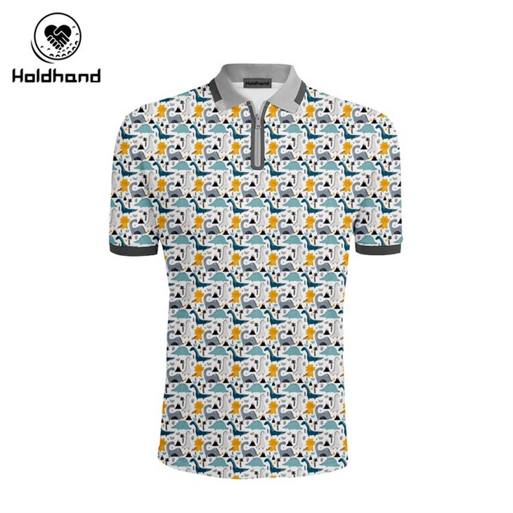 Golf Polo Polyester Spandex Flower Art Style Design Manufacturer