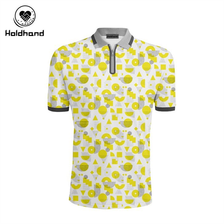 Golf Polo Polyester Spandex Yellow Lemon Style Design Manufacturer