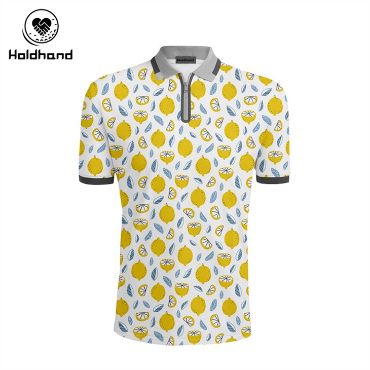 Golf Polo Polyester Spandex Yellow Lemon Style Design Manufacturer