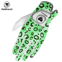 Green Leopard Print PU Leather Golf Gloves OEM Golf Customization