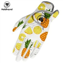 High Quality Cabretta Specifically Fruit Pattern Leather Golf Glove Soft And Smooth Hands Feel OEM