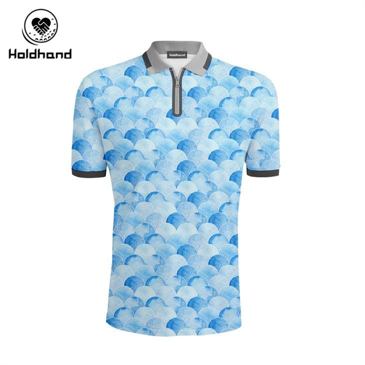 Digital Full Printing New Fashion Geometry StyleGeometry Style HIGH QUALITY Custom Golf Polo T Shirt FOR MEN