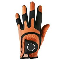 Hot Sale Orange & Black Pu Leather Golf Glove