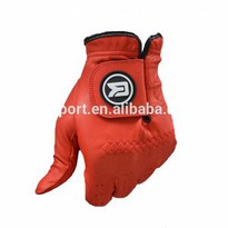 Left Handed Red Mens Colored Leather Golf Gloves