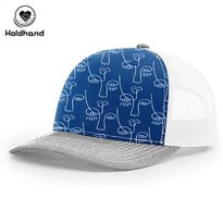 Line Face Print Golf Hat Back Cover Style Is Optional