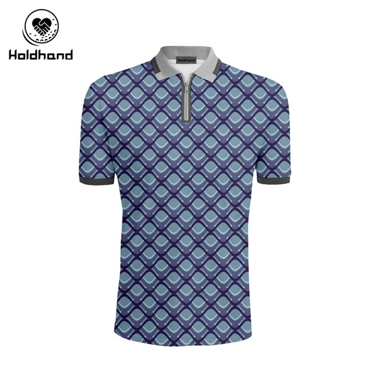 Men Golf Shirts For Dry Fit Short Sleeve Geometry Art Print Performance Moisture Wicking Polo Shirt