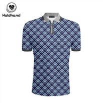 Men Golf Shirts For Dry Fit Short Sleeve Geometry Art Print Performance Moisture Wicking Polo Shirt