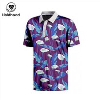 Men's Printed Golf Polo High Performance Hygroscopic Perspiration Short Sleeve