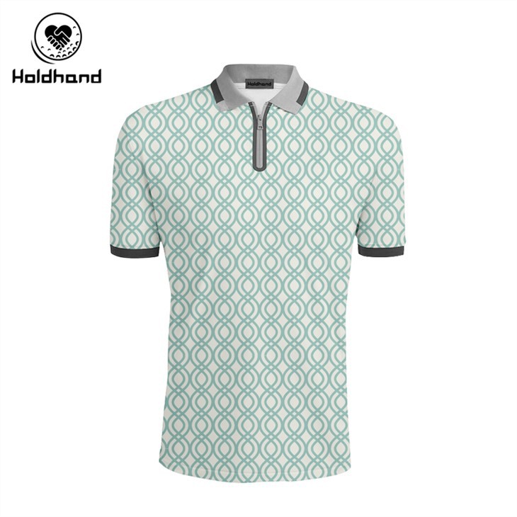 Moisture Wicking Polo Shirt Golf Shirts For Men Dry Fit Short Sleeve Curve Design Design Print Performance