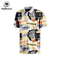 Navy Blue Golf Cotton Soft Button Polo Collar Short Sleeve Print Men Custom Manufacturers Polo Shirts Plus Size Men's Shirts